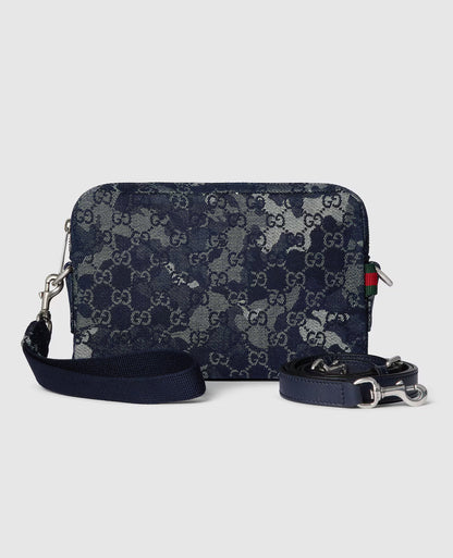 Sac à bandoulière en denim GG petit format
